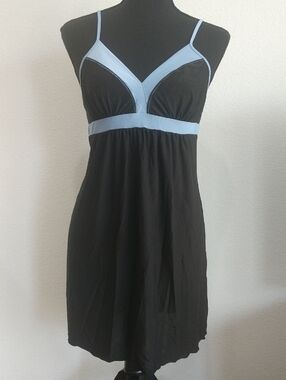 Secret Treasures Black Chemise with Light Blue Trim